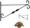 WINSOME Hanging Basket Bracket Outdoor Metal Plant Holder Wall Hanging Brackets Twisted Garden Hooks for Christmas Lantern/Light/Bird Feeder/Flower Pots (12-Inch, Black)