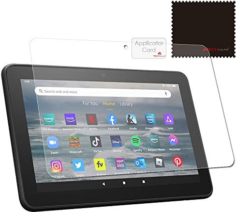 TECHGEAR [5 Pack Screen Protectors for All-New Amazon Fire 7 & Fire Kids Edition 7 (12th Gen / 2022 Release) - Clear Lcd Screen Protectors for Fire 7 2022 - With Cleaning Cloth + Application Card