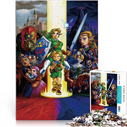 Puzzle 1000 Teile The Legend of Zelda Puzzles Erwachsene und Kinder Schwierigkeit Puzzles Brave Warrior Spielszene Puzzle Lernspiele Spielzeug Familie Dekoration 38x26cm
