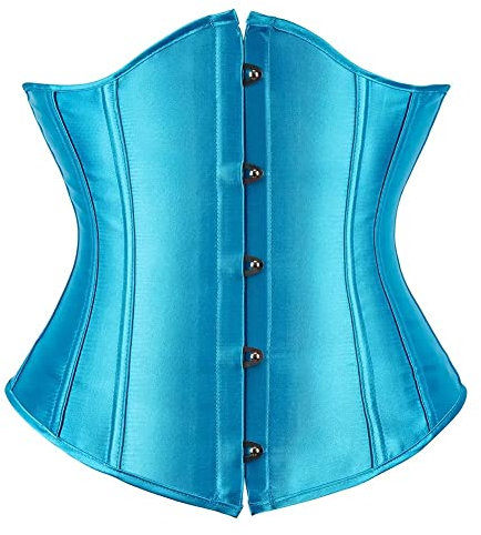 Jutrisujo Korsett Unterbrust Damen Underboob Corset Top Corsage Gothic Schnüren Burlesque Vintage Blau XS