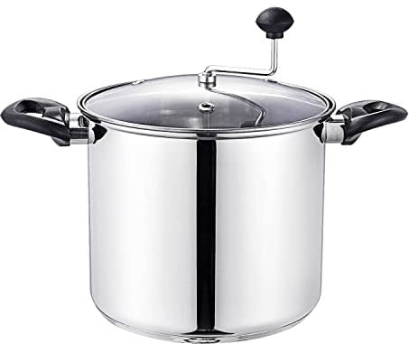 Lehman's Popcorn Popper manuale – Macchina per popcorn in acciaio inox, non è necessaria alcuna misurazione, raddoppia come pentola di cottura