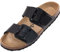 Palado Pantoletten Damen Samos EGS - bequeme Sandalen Made in Spain - Hausschuhe mit dämpfendem Kork-Fußbett - modische Sommerschuhe Schwarz Matt UK8 - EU41