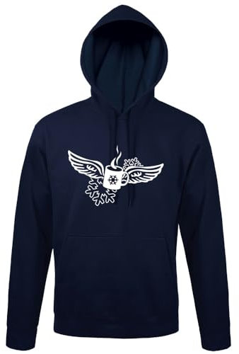 shirt84 Tasse à vin chaud avec ailes d'ange à capuche pour homme, bleu marine, XXXXL