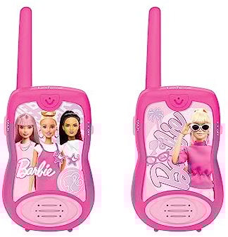 Lexibook, Barbie, Walkie-talkies 200m, Communicatiespel voor kinderen, 2 communicatiekanalen, Riemclip, Roze, TW12BB