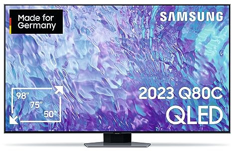 Samsung QLED 4K Q80C 55 Zoll Fernseher (GQ55Q80CATXZG, Deutsches Modell), Smart-TV, Direct Full Array, Neural Quantum Prozessor 4K, Real Depth Enhancer [2023]