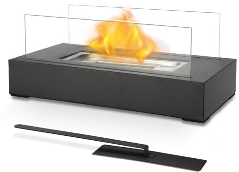 Yakimz Tischkamin Bio Ethanol Kamin Bioethanol Terrassenfeuer Bio Ethanol Kamin Indoor und Outdoor Balkon Deko Deko Steine Lange Ausdauer Rauchfrei
