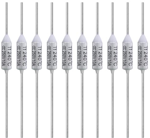 ALLECIN 10 Piezas Fusible Térmico 240 Grados 10A 250V AEC240E 240℃ Fusibles Térmicos de Corte