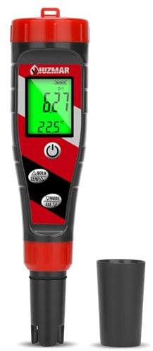 UIUZMAR pH Wert Messgerät Pool pH und EC Messgerät Grow Digital Wasserqualität Tester für Trinkwasser 4 in 1 pH EC TDS Temperatur Messgerät für Wasser Hydrokultur, Pflanzen pH Wert Messer