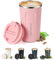Senshuomy Stainless Steel Travel Mug, 510ml, Pink, Spill Proof, Insulated Coffee Cup for Keep Hot/Ice Coffee, Tea and Beer