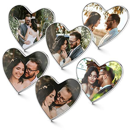 Lpraer 6 Stück Personalisierte Foto Kühlschrankmagnete Fotomagnet Fotogeschenk Kreative Magnete für Küche, Zuhause, Schule, Klassenzimmer, Whiteboard, niedliche Dekoration (Herz)