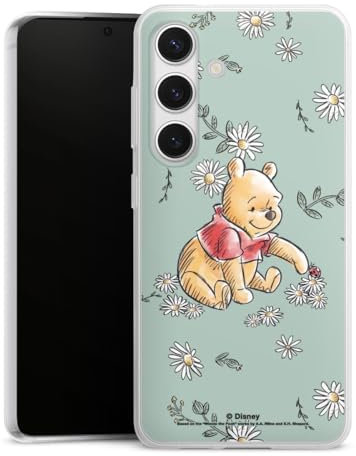 Slim Case extra dünn kompatibel mit Samsung Galaxy S24 Silikon Handyhülle transparent Hülle Winnie Puuh Disney Offizielles Lizenzprodukt