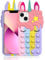 Aspack Pop Bubbles Case for iPhone 13 Pro, Cute Lovely Cartoon Unicorn Rainbow Pop Shockproof Silicone Soft Phone Case for Apple iPhone 13 Pro 6.1 inch