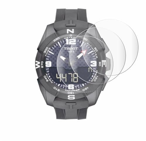 Savvies 4 Stück Full-Screen Schutzfolie für Tissot T-Touch Connect Solar Full-Cover Displayschutz-Folie mit Installationshilfe [3D Curved]