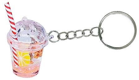 Huaqgu Bubble Tea Schlüsselanhänger - Süßer Kawaii Charms für Auto, Rucksack und Taschen - Mini Cup Anhänger Mit Ringen - Paar Geschenk