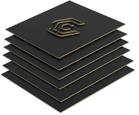 Creatorally MDF Platten 3mm, Bunte Bretter 30x30 cm, Dünne Holzplatten 6 Stück, Schwarz Unbehandeltes Holz für Lasergravur, CNC-Schneiden DIY-Modell Schiff Modellierung