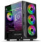 Spirit Of Gamer - Custodia PC Gamer RGB, 6 Ventole 120 mm ARGB Inclusi, Compatibile con mATX, Medio Tour Gaming Vuoto con Parete Laterale in Vetro Temperato, Ottimizzato per Il Raffreddamento - Rogue