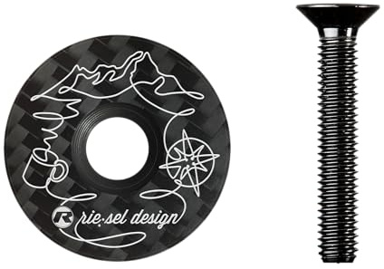 Riesel Design 1x stem:Cap Ahead Kappe aus Carbon inkl. Aluminium Schraube für Rennrad, Cyclocrosser & Mountainbike/Top Cap MTB/Stylische Vorbau- & Steuersatz Kappe für Gabelschäfte mit 1 1/8‘‘