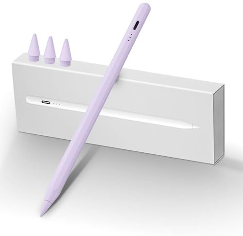 MEKO Penna iPad 2018-2025 13 Minuti di Ricarica Rapida Pencil con Rifiuto del Palmo,Penna per iPad 6-11ª, Air 3-5ª/13/11M2-M3, Mini 5/6ª, Pro 11/12.9(3-6ª)/13 M4