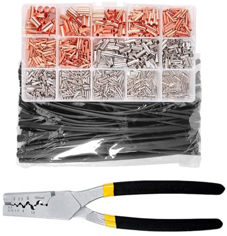 Kit d'outils de sertissage de presse | Outil de sertissage de tube en cuivre | Outils de raccords de tubes, connecteurs thermorétractables à cliquet pour fils à sertir - Pince à sertir à cliquet