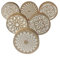 Ajuny Round Wooden Knobs for Cabinets & Drawers Decorative Floral Design Antique Knob for Kitchen Cabinet Hardware Cupboard Glass Door Dresser and Drawer Pulls Wood Knob Set of 6