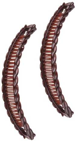 kowaku Lot de 2 grandes pinces bananes, barrettes à cheveux, peignes à sertir, pince banane classique pour queue de cheval pour personnes ayant moins de, Café