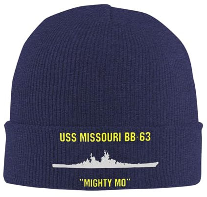 Beanie Mütze USS Missouri Laufmützen Funktionale Cuffed Plain Hat Unisex Thermo Strickmütze Für Skifahren Sports Outdoor