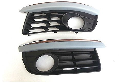 HZ-DESIGN 1 Satz Lüftungsgitter für Nebelscheinwerfer Gitter mit Chrom Grill kompatibel mit Golf V 5 Varinat Jetta