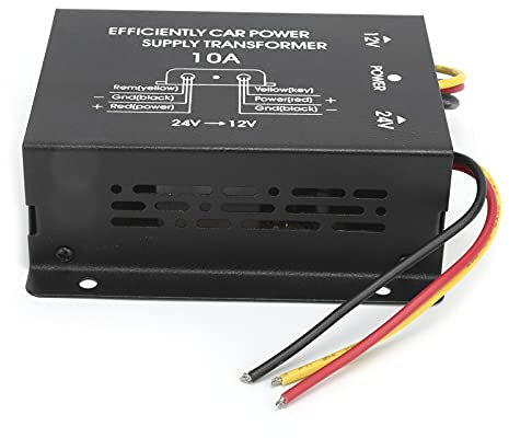 VOBOR 10A DC-Stromrichter, Gleichspannungswandler 24 V auf 12 V, Abwärtswandler, Spannungsregler, Aluminiumlegierungsgehäuse für Autoradio, DVD