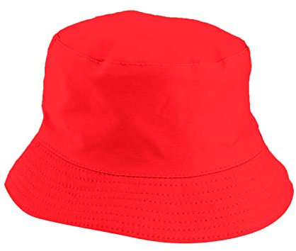 FGUUTYM Unisex Double Side Wear Reversible Bucket Hat Trendy Cotton Twill Canvas Sun Fishing Hat Fashion Cap Hut Rohling (Red, One Size)