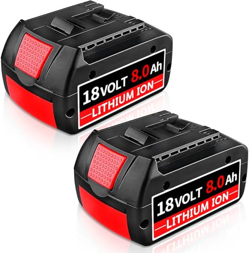 2 Stück 8000mAh BAT609 Ersatzakku für Bosch Akku 18V Kompatibel mit Bosch 18V Akku Serie BAT618 BAT618G BAT609G BAT619 BAT610 BAT610G Li-ion Ersatzakku mit LED-Anzeige (2stück-4)