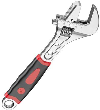 Telidif Adjustable Spanner 200mm, Heavy Duty Adjustable Wrench with Soft Grip and Dual Scale, 30mm Jaw Opening, Durable Steel Construction for Plumbing, Mechanic, and DIY Projects