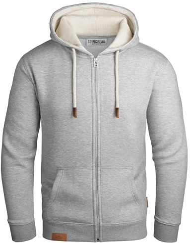 Grin&Bear Felpa Uomo Giacca Uomo Felpa con Cappuccio Cappuccio Foderato all'Interno GEC490