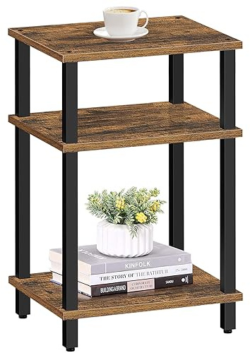 TUTOTAK End Table, Side Table, Nightstand, 3-Tier Storage Shelf, Couch Table for Small Space, Living Room, Bed Room TB01BB049EU