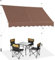 COSTWAY Klemmmarkise 200 cm breit, Balkonmarkise ohne Bohren, UV-beständig, höhenverstellbar, wasserabweisend, Markise mit Handkurbel, Sonnenmarkise, Sonnenschutz für Balkon, Braun