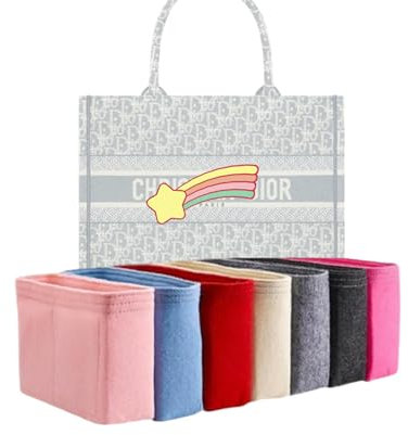 Xoppia Taschen-Organizer, kompatibel mit Dior Small Book Tote. Filzeinsatz für Damenhandtasche. (Beige, Stil A)
