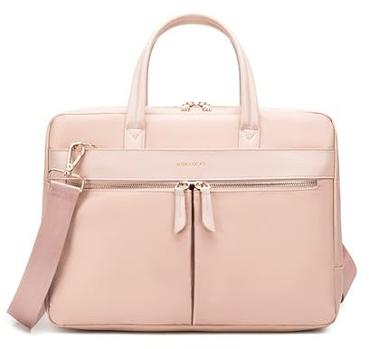 NICOLE & DORIS Sac D'ordinateur Portable 15.6 Pouces Sacs a Main Business Femme Homme Sac Fourre-Tout Porte Document Grande Capacité Cabas Rose