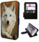 White Wolf Wallet Phone Case Flip Cover Compatible with iPhone SE 7 8 X XR 11 12 13 14 15 16 16E Plus Mini Pro Max – Faux Leather Beautiful Native Wolf Print, Wildlife Lover Gift