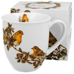 Duo Porzellan Becher Bird's World Rotkehlchen - New Bone China Porzellan - 0,4l