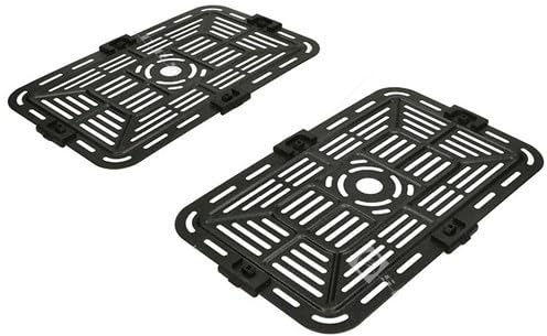 Air Fryer x2 Pack of Replacement Air Fryer Grill Pan Crisping Plates for Dual Air Fryers, Black (145mm x 240mm)