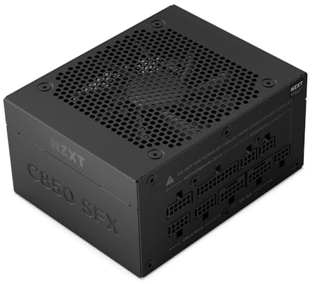NZXT C850 SFX Gold - Fuente de alimentación SFX ATX 3.1 de 850 W - 80 Plus Gold - Cybenetics Platinum - Totalmente Modular - PCIe 5.1 600W 12V-2x6 - Condensadores japoneses - Negro