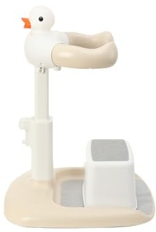 CDZHLTG Soporte para Ducha de Bebé, Soporte De Pie Portátil Con Altura Ajustable Y Antideslizante (55-65 cm), Base Antideslizante para Baño Seguro, Incluye Diseño de Pato