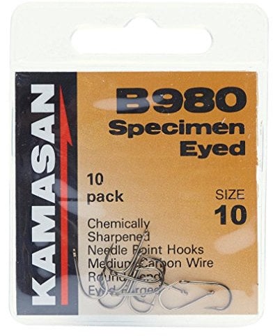 Kamasan B980 Barbed Specimen Eyed Hooks - Size 10, One Size