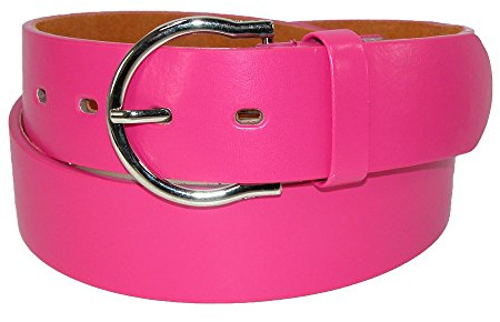 CTM Womens 35 mm Wide Basic Bridle Belt, Medium, Dark Pink