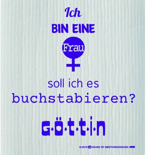 House of Emotions Spüllappen Schwammtuch mit Sprüchen und Weisheiten (GÖTTIN)