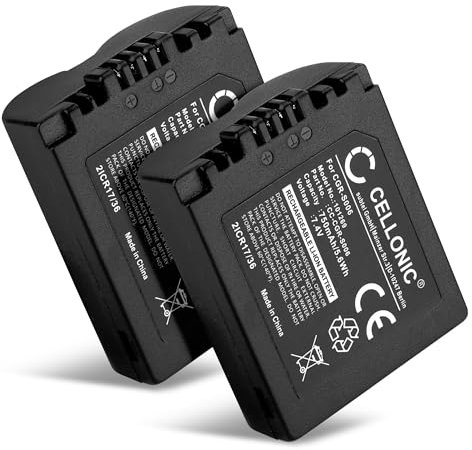 CELLONIC, Battery for Camera compatible with Panasonic CGR-S006E, Lumix DMC-FZ18, DMC-FZ28 (7.4V, 750mAh) 2 Pieces
