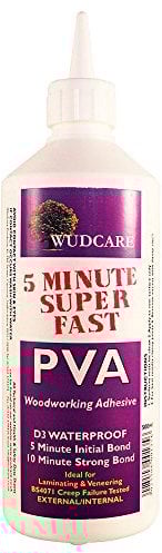 Wudcare WCFPVA500 Superfast PVA Waterproof Adhesive 500 ml, Clear, 500ml
