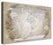 LANA KK Weltkarte Pinnwand als Luxus Ausführung – „Worldmap Beige” in deutsch - Weltkarte-Bild auf 4cm Echtholz-Keilrahmen in 120x80 cm