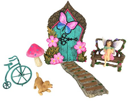 GlitZGlam Miniatur Feenhausset - 7-teiliges Feengartenset perfekte Zubehör für Ihr Feenhaus