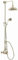 ENKI, Downton, SH0197, Shower Set with 2 Shower Head Outlets, Twin Thermostatic Shower Valve, Traditional Thermostatic Shower Set, Gold
