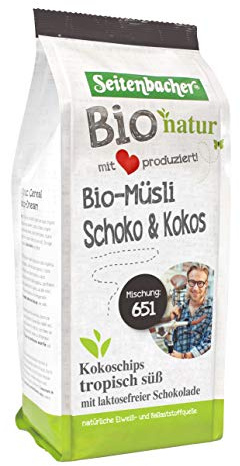 Seitenbacher Bio Schoko und Kokos Müsli I lactosefrei I Vollkorn I vegan (3 x 454g)